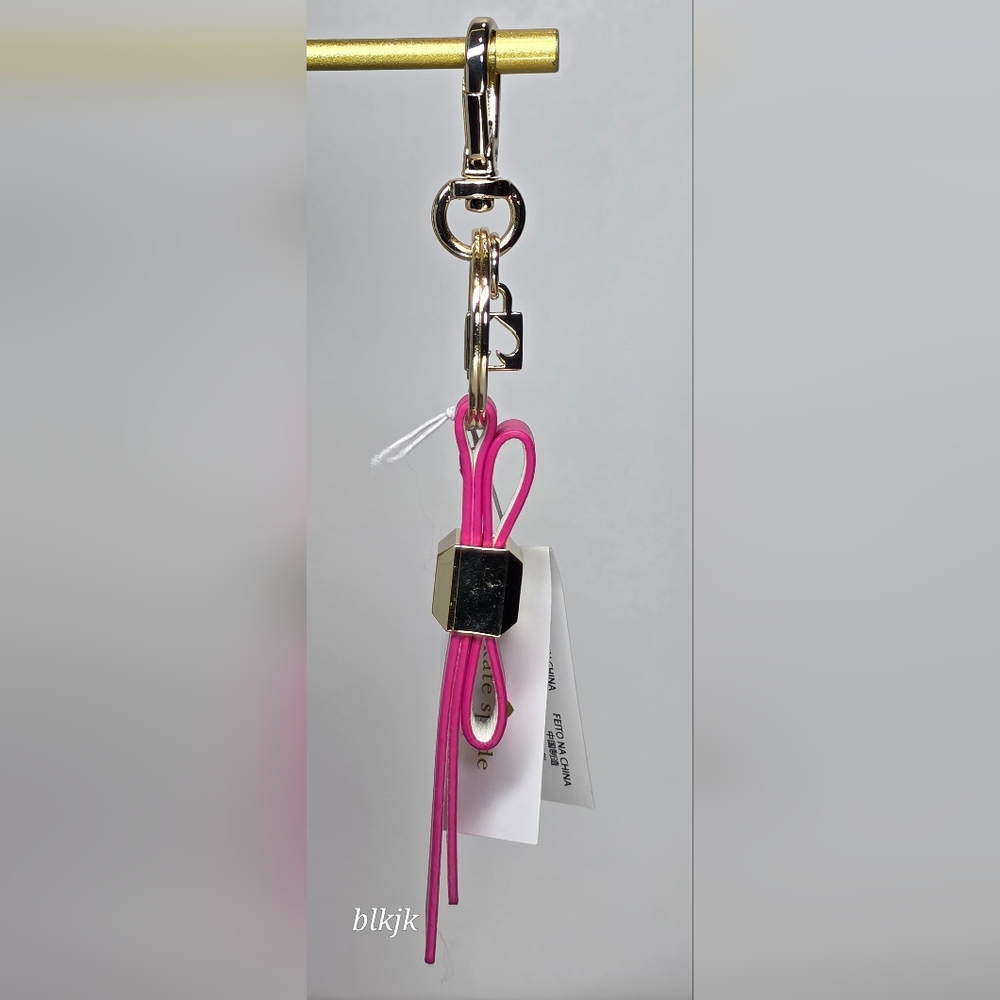 kate spade Key Fob/Bag Charm *Pink/White* NWT - Picture 12 of 12